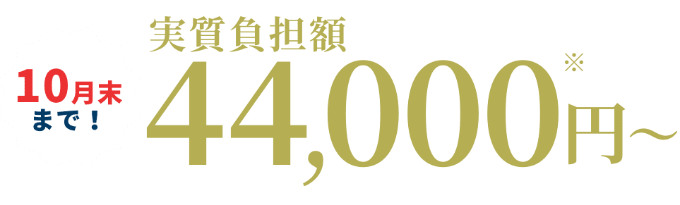 実質負担44,000円｜10月末まで